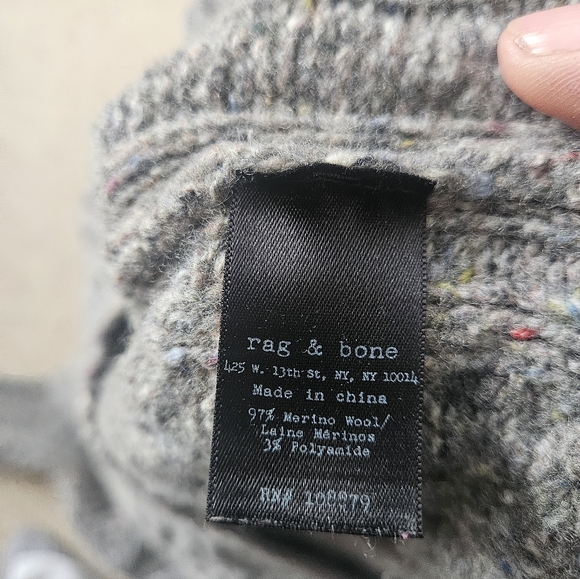 Rag & Bone Merino Wool Chunky Cable Knit Cardigan Size Small - Picture 6 of 6